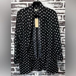 Gilli Black & White Polka Dot Blazer Jacket Lightweight NWT Size 2X